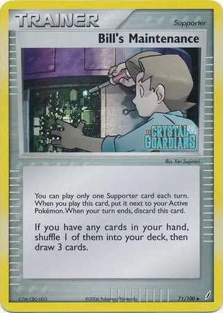 EX Crystal Guardians Bill's Maintenance #71/100 reverse holo
